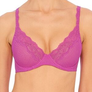 Natori Beyond Convertible Contour Underwire Bra Vivid Plum Cafe Polka Dot Lace